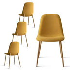 Tavolo da pranzo piccolo per 4 persone, rotondo con 4 sedie imbottite, gambe in rovere per appartamento, arredamento interno