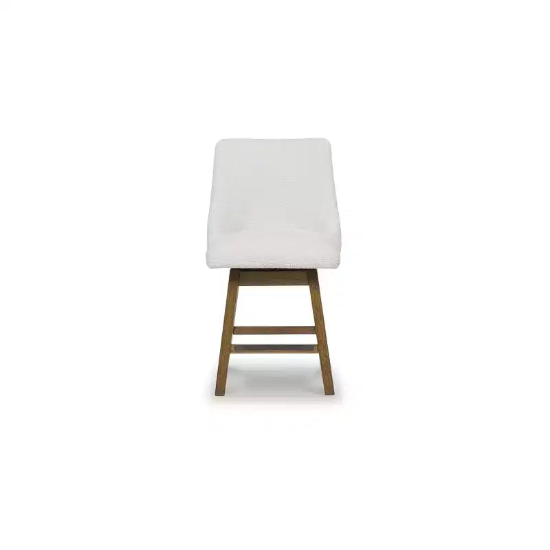 Sgabelli da bar girevoli imbottiti Cabalynn Counter Height, struttura marrone chiaro con seduta imbottita color avena