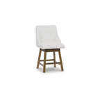 Sgabelli da bar girevoli imbottiti Cabalynn Counter Height, struttura marrone chiaro con seduta imbottita color avena