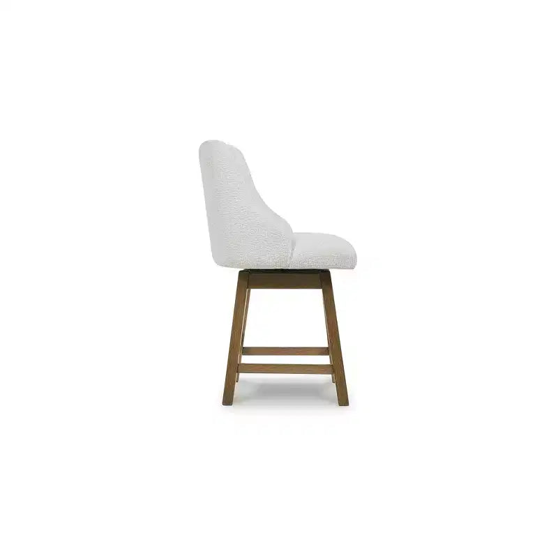 Sgabelli da bar girevoli imbottiti Cabalynn Counter Height, struttura marrone chiaro con seduta imbottita color avena