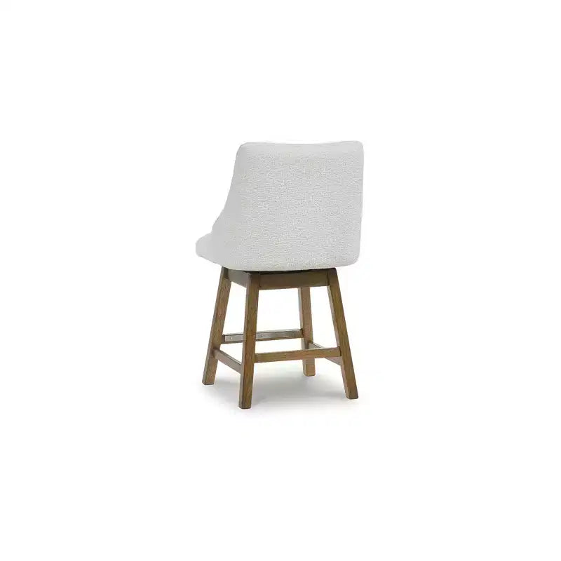 Sgabelli da bar girevoli imbottiti Cabalynn Counter Height, struttura marrone chiaro con seduta imbottita color avena