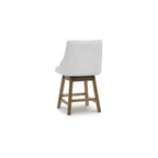 Sgabelli da bar girevoli imbottiti Cabalynn Counter Height, struttura marrone chiaro con seduta imbottita color avena
