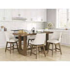 Sgabelli da bar girevoli imbottiti Cabalynn Counter Height, struttura marrone chiaro con seduta imbottita color avena