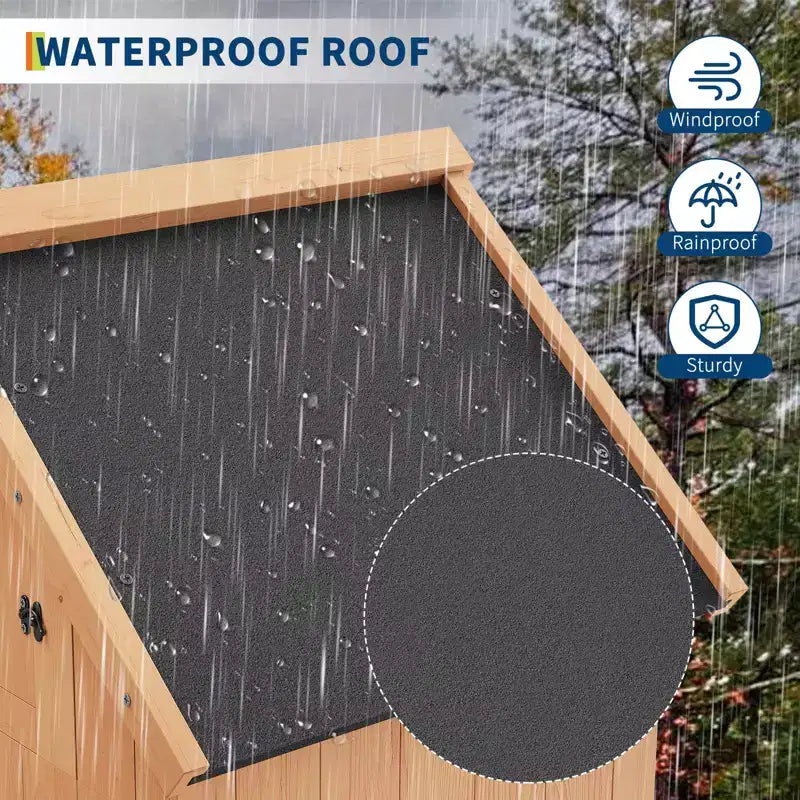 Capanno da Giardino Verticale Impermeabile da 70" con 3 Ripiani e Anta Lucchettabile, Armadio Portautensili da Esterno per Patio e Giardino