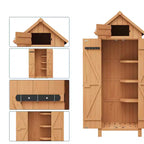 Capanno da Giardino Verticale Impermeabile da 70" con 3 Ripiani e Anta Lucchettabile, Armadio Portautensili da Esterno per Patio e Giardino