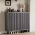 Shoe Cabinet with Fluted Door, 5-Tier Storage with 4 Adjustable Shelves, Rustic Entryway Shoe Bench for Hallway