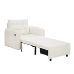 Poltrona Letto Whisen 3 in 1, Divano Letto Estraibile 80 Extra Lungo, Divano Letto Singolo in ciniglia con Tasche portaoggetti