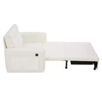 Poltrona Letto Whisen 3 in 1, Divano Letto Estraibile 80 Extra Lungo, Divano Letto Singolo in ciniglia con Tasche portaoggetti