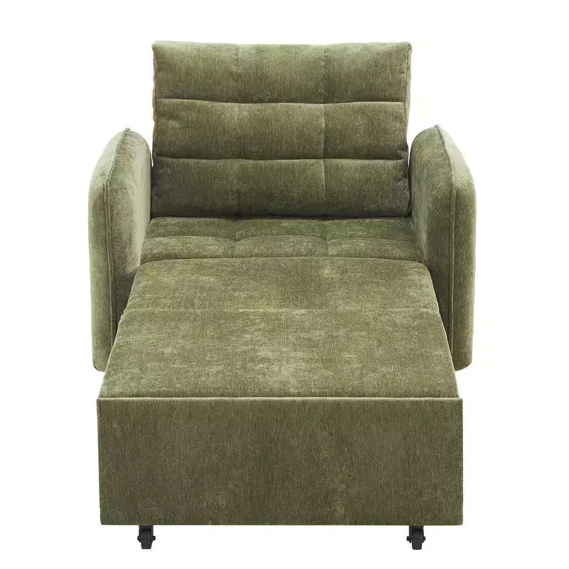 Poltrona Letto Whisen 3 in 1, Divano Letto Estraibile 80 Extra Lungo, Divano Letto Singolo in ciniglia con Tasche portaoggetti