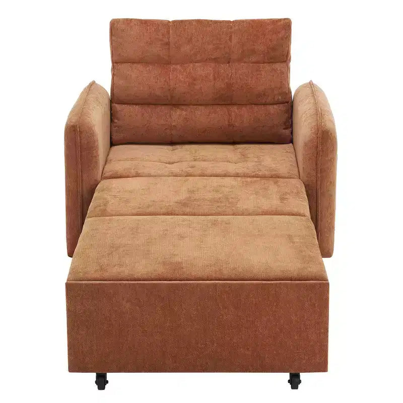 Poltrona Letto Whisen 3 in 1, Divano Letto Estraibile 80 Extra Lungo, Divano Letto Singolo in ciniglia con Tasche portaoggetti