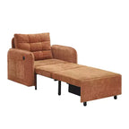 Poltrona Letto Whisen 3 in 1, Divano Letto Estraibile 80 Extra Lungo, Divano Letto Singolo in ciniglia con Tasche portaoggetti