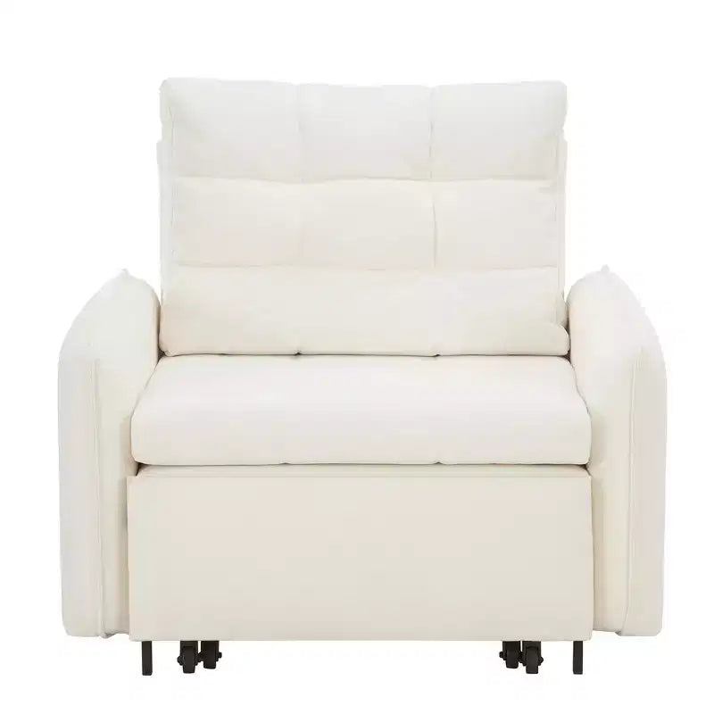 Poltrona Letto Whisen 3 in 1, Divano Letto Estraibile 80 Extra Lungo, Divano Letto Singolo in ciniglia con Tasche portaoggetti