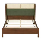 Christopher Knight Home Megan Struttura letto contemporanea in legno con testiera imbottita in rattan