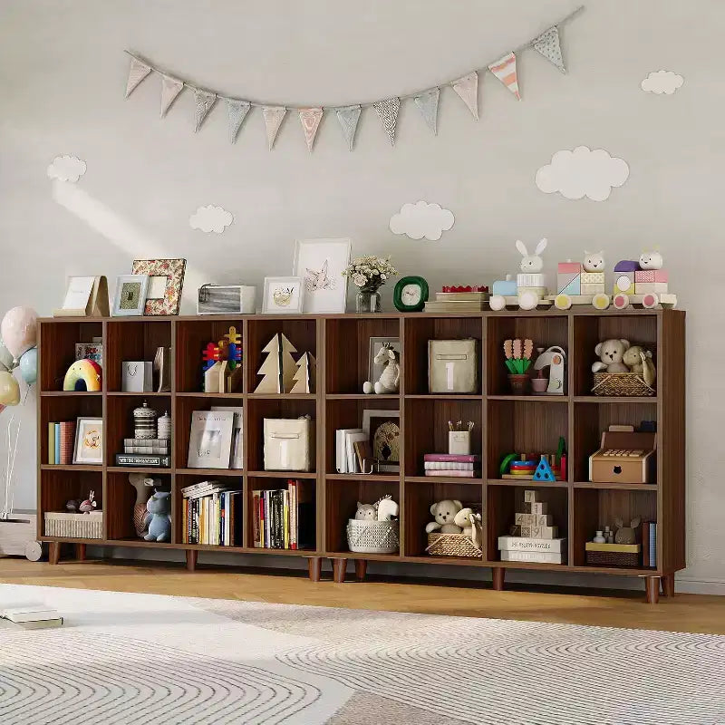 Libreria Organizer a Cubi Autoportante, Scaffale Aperto con Base a Gambe, Scaffale Moderno per Ufficio, Soggiorno e Camera da Letto