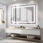 Specchio da bagno a LED antiappannamento MAYEERTY, doppia sorgente luminosa con tre modalità di illuminazione