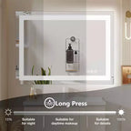 Specchio da bagno a LED antiappannamento MAYEERTY, doppia sorgente luminosa con tre modalità di illuminazione