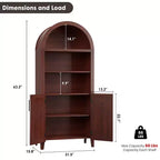 Libreria ad Arco con Ante, Scaffale Moderno a 5 Ripiani con Mobile Contenitore, Scaffale a Giorno per Soggiorno e Ufficio