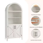 Libreria ad Arco con Ante, Scaffale Moderno a 5 Ripiani con Mobile Contenitore, Scaffale a Giorno per Soggiorno e Ufficio