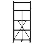 Scaffale portaoggetti pieghevole a 5 ripiani con ruote 71 x 33 x 167,5 cm in metallo