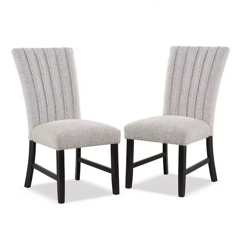 Sedie da pranzo moderne imbottite in boucle Rosethorn grigio