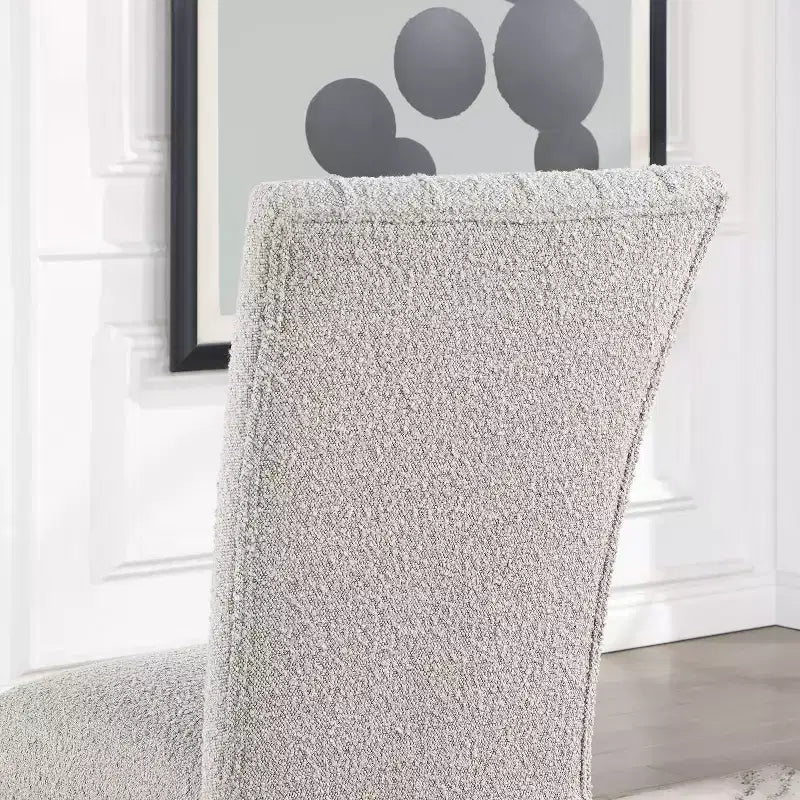 Sedie da pranzo moderne imbottite in boucle Rosethorn grigio