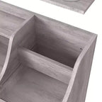 Toeletta da trucco contemporanea Peacemeld da 49" a 3 cassetti con piano in vetro bianco costiero: toeletta da camera da letto con ampio spazio di archiviazione