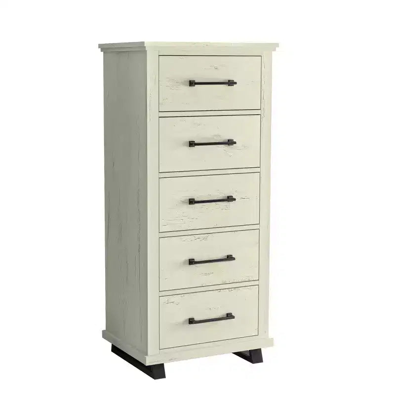 Festivo 2pc Contemporary 9 Drawer Dresser and 24 inch 5 Drawer Chest Set Saw Cut Off-White: Meets ASTM Safety, Bedroom Storage