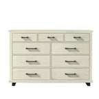 Comò contemporaneo a 9 cassetti 2 pezzi e cassettiera a 5 cassetti da 24 pollici colore bianco sporco effetto taglio sega: Conforme agli standard di sicurezza ASTM, per camera da letto