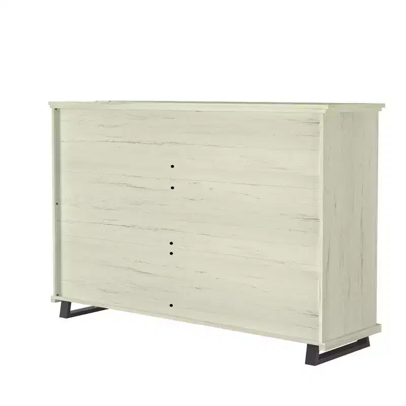 Comò contemporaneo a 9 cassetti 2 pezzi e cassettiera a 5 cassetti da 24 pollici colore bianco sporco effetto taglio sega: Conforme agli standard di sicurezza ASTM, per camera da letto