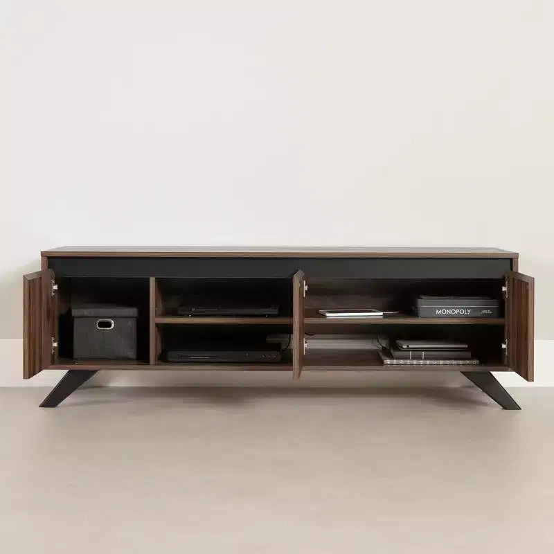 Mobile TV Flam per TV fino a 60" Noce Naturale: Console multimediale in truciolare laminato