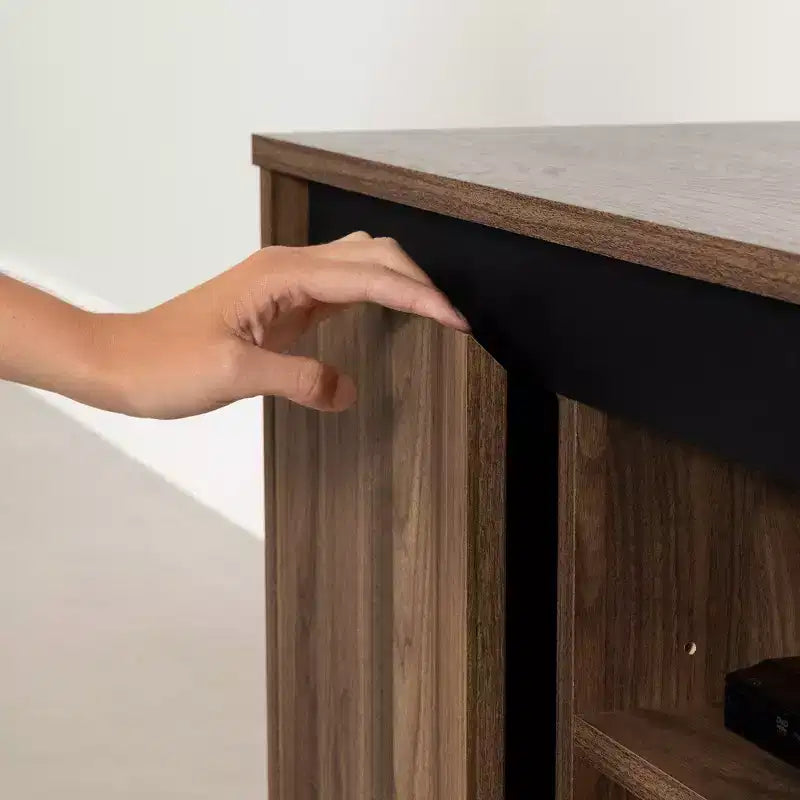 Mobile TV Flam per TV fino a 60" Noce Naturale: Console multimediale in truciolare laminato