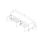 Mobile TV Flam per TV fino a 60" Noce Naturale: Console multimediale in truciolare laminato