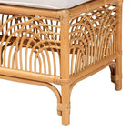 Panca in Rattan Materra Bianco/Miele Chiaro: Poliestere Imbottito, Nessun Montaggio, Pulire a Macchia