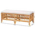 Panca in Rattan Materra Bianco/Miele Chiaro: Poliestere Imbottito, Nessun Montaggio, Pulire a Macchia