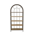 Storied Home 78" Metal Framed Bookshelf: 5-Tier Fir Wood, Space-Saving Design, Iron Frame, 36.5" Long