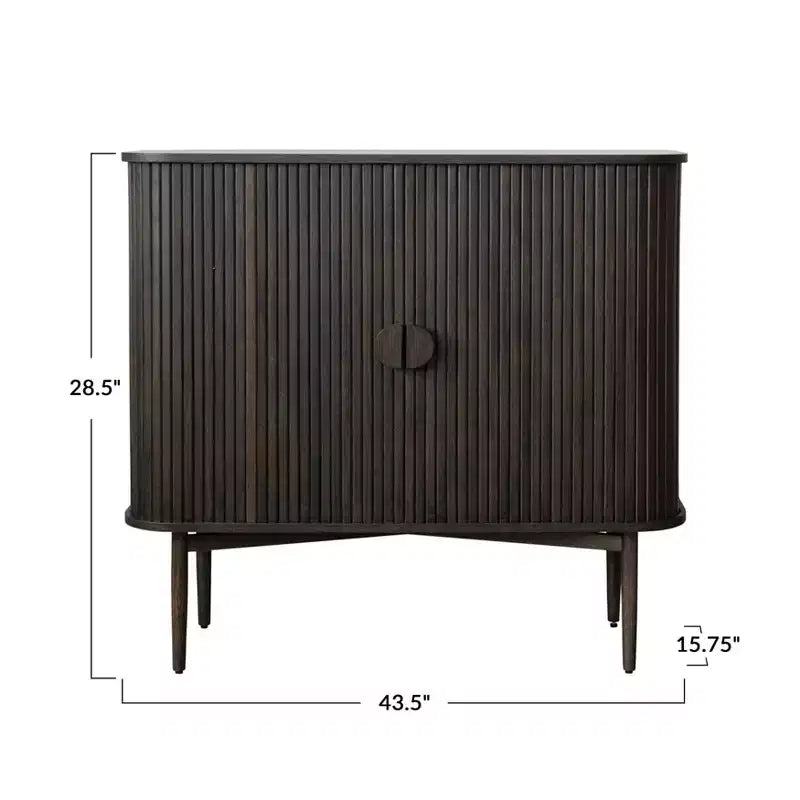 Armadietto decorativo con 2 ante, altezza 72 cm, in rovere: Legno di caucciù e MDF, nessun assemblaggio richiesto