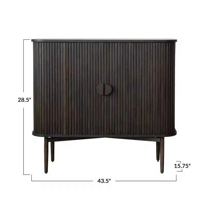 Armadietto decorativo con 2 ante, altezza 72 cm, in rovere: Legno di caucciù e MDF, nessun assemblaggio richiesto