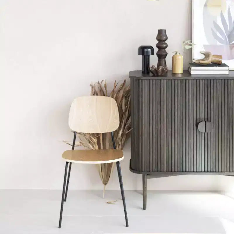 Armadietto decorativo con 2 ante, altezza 72 cm, in rovere: Legno di caucciù e MDF, nessun assemblaggio richiesto