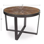 Tavolino da caffè rotondo in metallo Gerhardt, 24x24x15.5, marrone rustico e nero