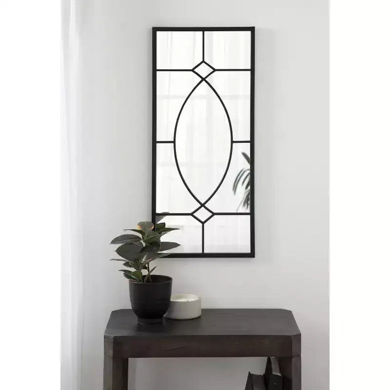 Specchio decorativo rettangolare in metallo Bakersfield, 13x3, Nero