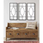 Specchio decorativo rettangolare in metallo Bakersfield, 13x3, Nero