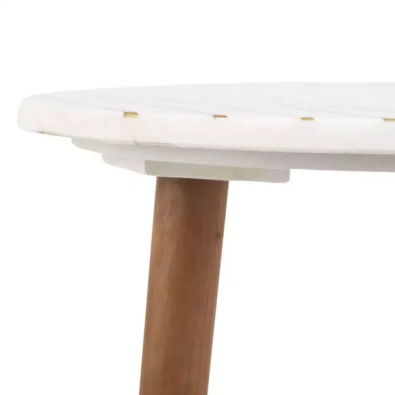 Tavolino d'appoggio Valerie in marmo - ACC7202 - Bianco/Ottone