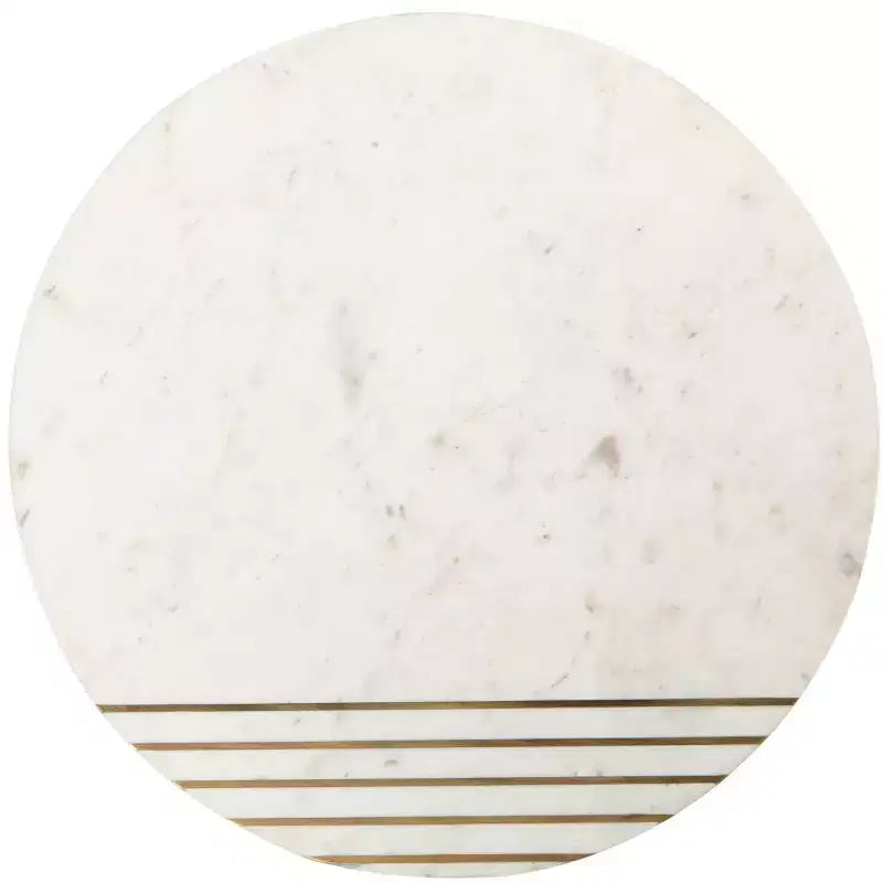 Tavolino d'appoggio Valerie in marmo - ACC7202 - Bianco/Ottone