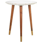 Tavolino d'appoggio Valerie in marmo - ACC7202 - Bianco/Ottone