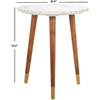 Tavolino d'appoggio Valerie in marmo - ACC7202 - Bianco/Ottone