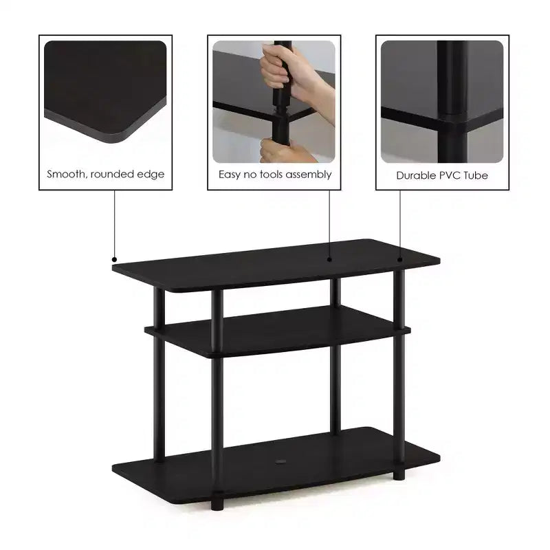 Furinno Mobile TV a 3 ripiani Console Tavolino Centro di Intrattenimento per TV fino a 32"