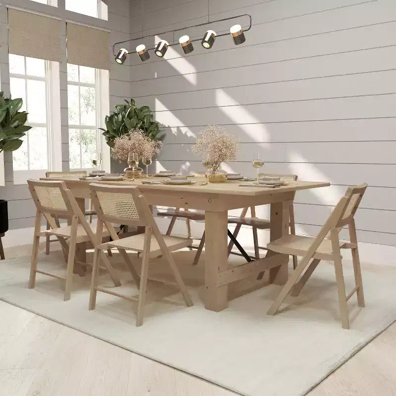 Merrick Lane Set di 2 sedie pieghevoli in rattan con canna d'India