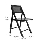 Merrick Lane Set di 2 sedie pieghevoli in rattan con canna d'India