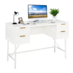 Scrivania per computer da 122 cm con 4 cassetti, struttura in metallo, moderna per studio/scrittura