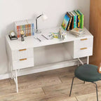 Scrivania per computer da 122 cm con 4 cassetti, struttura in metallo, moderna per studio/scrittura